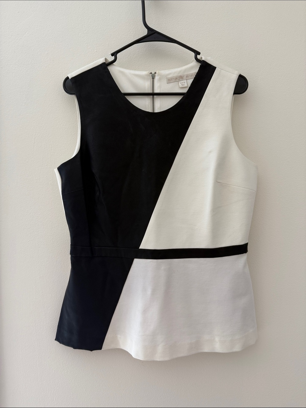 Boston Proper Black and White Colorblock Sleeveless Top